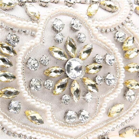 Womens Sparkly Rhinestone Crystal Clutch Bag Glitter Sequin Bridal Purse - Picture 6 of 6